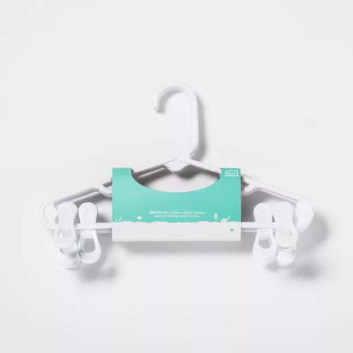 3 pk White Kids' Hanger with Clips
