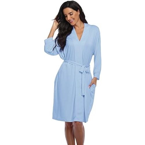 Super Shopping-zone Women's Robes Lightweight Kimono Robes Knit Bathrobes Soft Sleepwear Loungewear