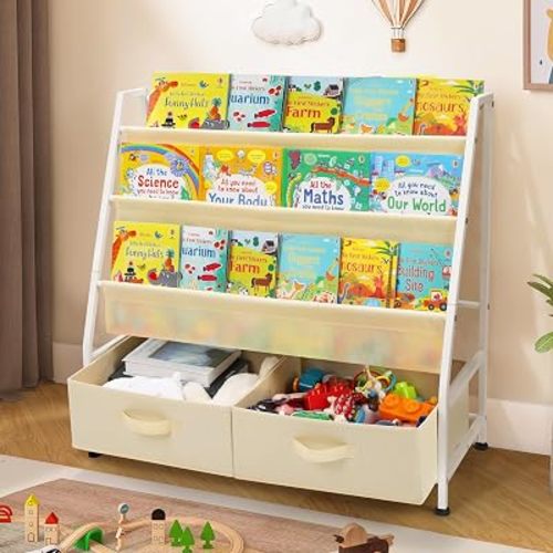 32" Kids Bookshelf and Toy Storage Organizer, Montessori Toddler Bookshelf