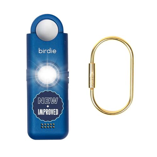 She’s Birdie 3.0 New Version – The Original Personal Safety Alarm for Women by Women–Loud Siren, Flash Light and Rechargeable Battery in a Variety of Colors (Metallic Indigo Blue)