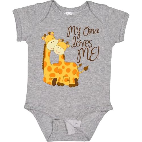 inktastic My Oma Loves Me Baby Bodysuit- Yellow