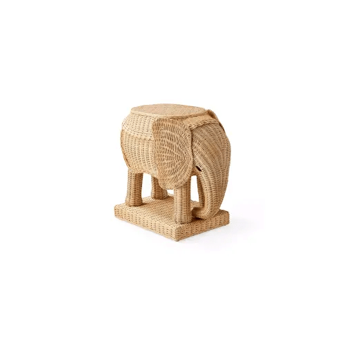 Elephant Rattan Side Table