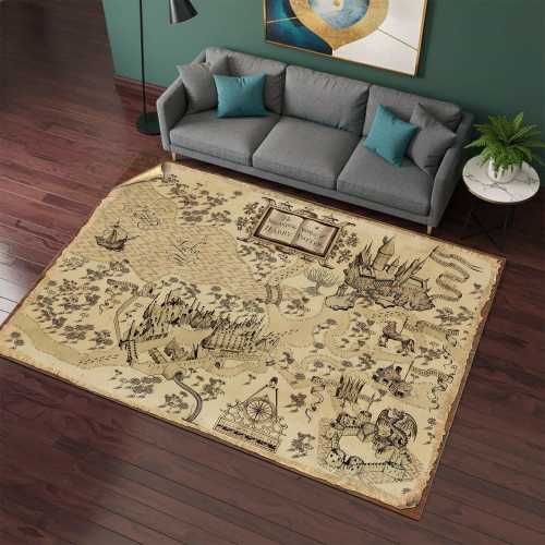 Wizarding World Map, Witchcraft School Rug, Harry Rug, Magic Rug, Map Rug, Wizardry Carpet, Movie Rug, Movie Decor, Area Rugs, Custom Rug