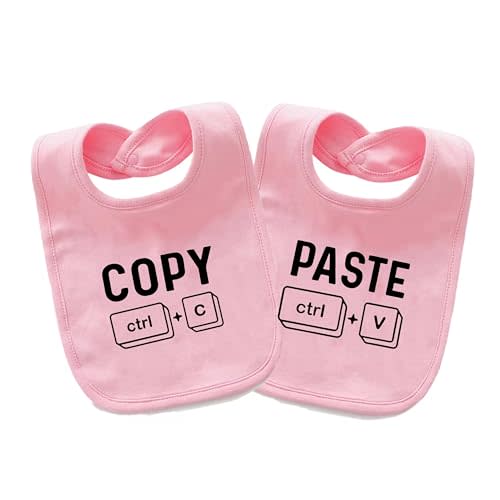 QIANWANYI Baby Twins Bibs Copy Paste Newborn Baby Bibs Cute Unisex Bibs Set Toddler Baby Boy Girl Bibs