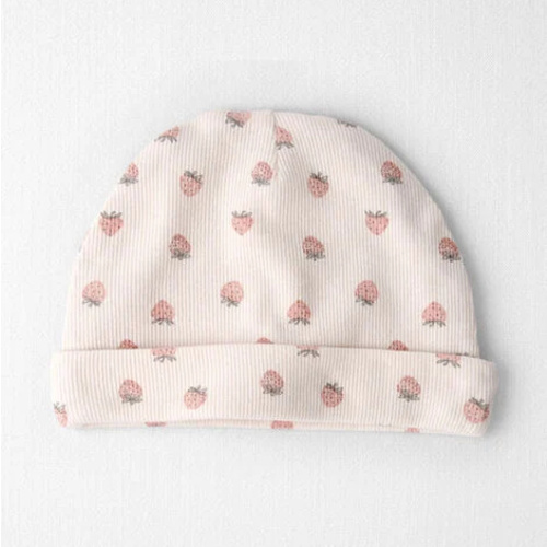 Baby Girl Organic Cotton Rib Cap in Strawberry  - Little Planet | Carter's