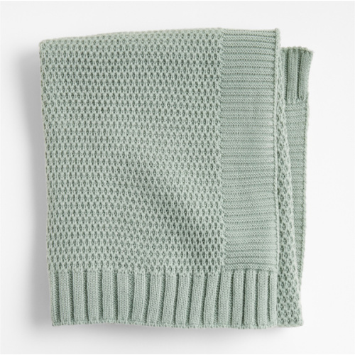 Bubble Knit Verte Green 100% Organic Cotton Baby Stroller Blanket