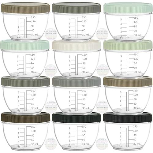 Youngever 18 Sets Baby Food Storage, 6 Ounce Baby Food Containers with Lids and Labels, 9 Urban Colors
