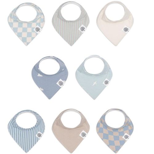Parker Baby Co. 8 Pack Bandana Drool Bibs - Cloud Set
