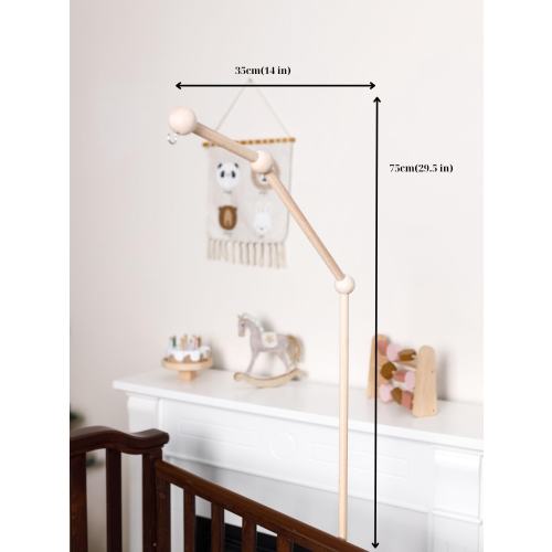 Walnut Wooden Baby Mobile Arm w/Wide Upper