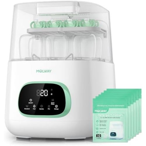 Upgraded Baby Bottle Washer and Sterilizer, All-in-One Cleaning Machine for Bottles & Parts, Gift for New Moms