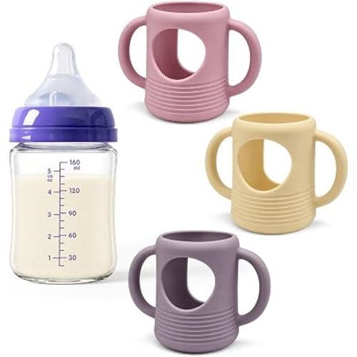 3Pack Silicone Sleeve for Lansinoh Glass Bottles 5oz with XS/S Flow Nipples