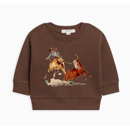 Steer Jerk Crewneck Sweatshirt (6-12M & 18-24M) - Chestnut