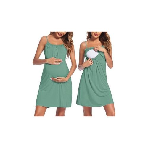 Ekouaer Women's Nursing Nightgown Maternity Dress Breastfeeding Gown Full Slips Sleepwear
