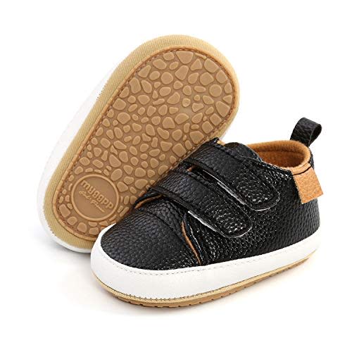BABSMULY Baby Boys Girls Shoes Non-Slip Rubber Sole High-Top PU Leather Sneakers Infant First Walking Shoes Toddler Crib Shoes Newborn Loafers Flats.