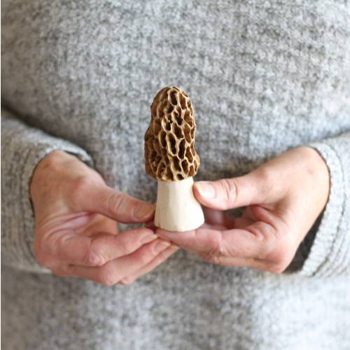 Handmade Wooden Morel Mushroom