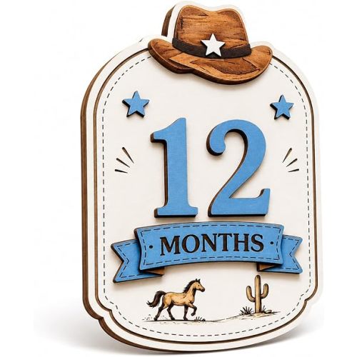GOSLUE Month Milestone Baby Boy Signs, Newborn Photography Props
