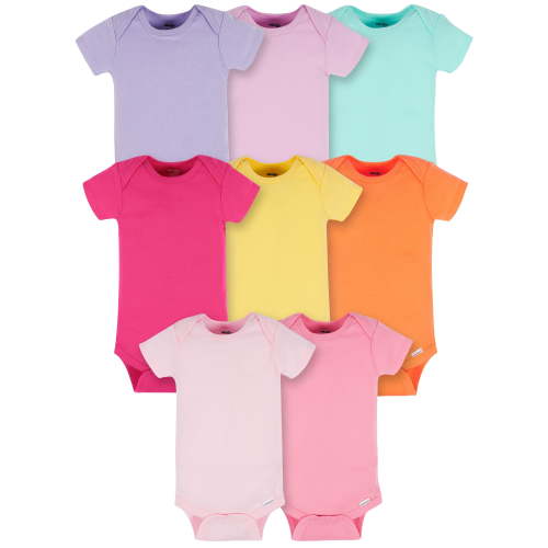 Onesies Brand Multipack Baby Girl Short Sleeve Bodysuits, 8-Pack, Sizes Newborn - 12 Months