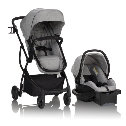 Evenflo Urbini Omni Plus Modular Travel System With LiteMax Rear-Facing Infant Car Seat, Heather Grey
