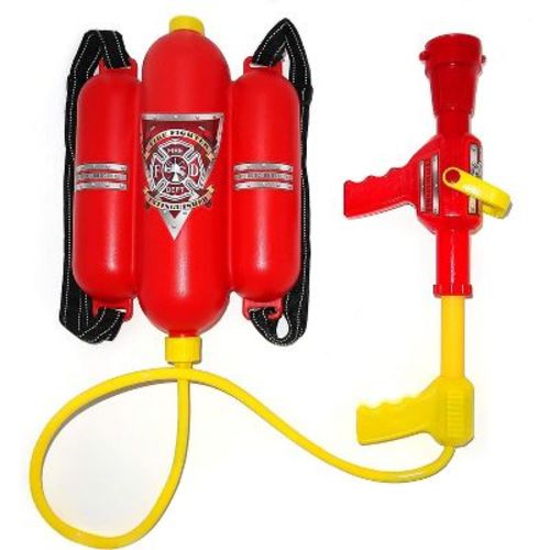 4E's Novelty Kids Firefighter Backpack Water Blaster – 1 Pack, Backpack Water Gun with Tank, Shoots Up to 9 Meters