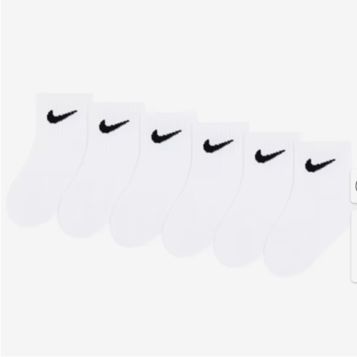Nike Solid Kids' Quarter Ankle Socks - 6 Pack - Free Shipping | DSW
