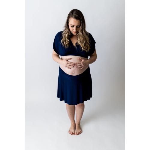 Navy Labor Top. Water Birth Top. Made in Canada. Birthing Top.