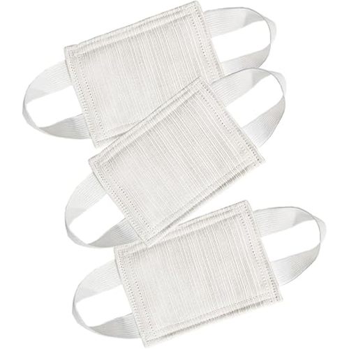 Door Silencer, Cloth Door Latch Cover, Quiet Close Pads to Reduce Slamming Noise for Baby, Nursery, Door Latch Silencer Cushion to Prevent Door from Slamming (3 Pack, Beige, 4.1 * 3.1 inches)
