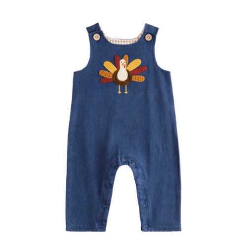 Navy Turkey Baby Longall 3–6M | First Thanksgiving Outfit | Mud Pie