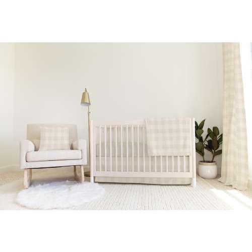 Buffalo Plaid Crib Skirt - Beige/Tan