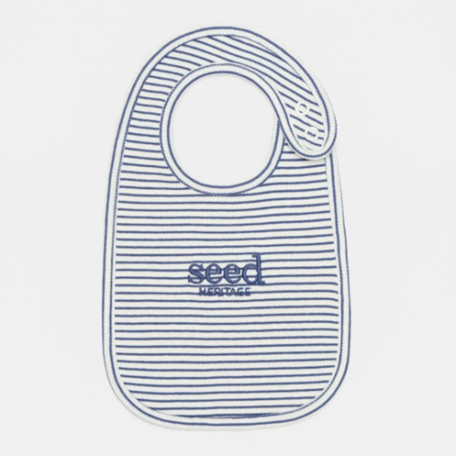 Core Rib Logo Bib | Navy Stripe | Seed Heritage