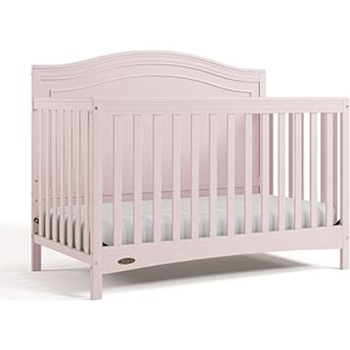 Graco Paris 4-in-1 Convertible Crib - GREENGUARD Gold Certified, Converts to Toddler Bed, Daybed and Full Bed, Fits Standard Crib Mattress, Adjustable Mattress Base, Blush