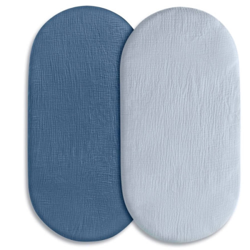 Muslin Bassinet Fitted Sheets- 2 pack