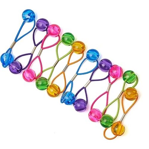 RED by Kiss 10 Pieces 16mm Ball Hair Ties, Bubble Ponytail Holders for Kids Girls Children Women Baby Toddlers, Twin Bead Colorful Elastic Hair Accessories, Cute Hair Bands with Balls (Clear Assorted)