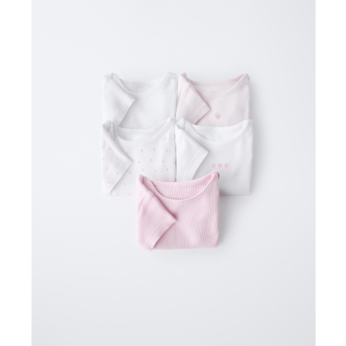 FIVE-PACK OF STRAWBERRY BODYSUITS - Pink | ZARA United States