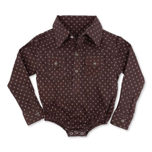 Diamonds & Rust Long Sleeve Pearl Snap Onesie β Cowkid Clothing Company