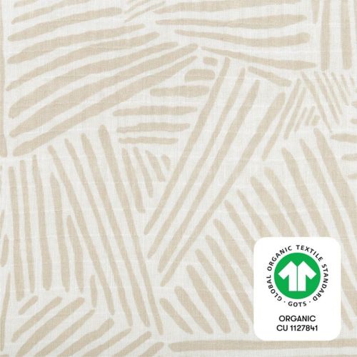 Babyletto Crib Sheet in GOTS Certified Organic Muslin Cotton - Oat Stripe