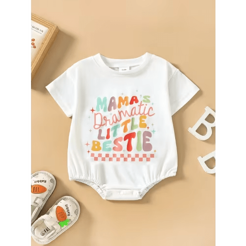 cute cartoon english printed romper baby learning walk girls - Temu