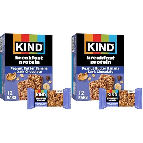 Kind,Bar Protein Breakfast Peanut Butter Banana Dark Chocolate,10.58 Ounce,6 Count (Pack of 2)