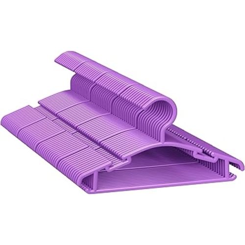 GoodtoU Kids Plastic Hangers 50 Pack Baby Clothes Hangers for Closet Toddler Infant Nursery Child Small Children (Purple)