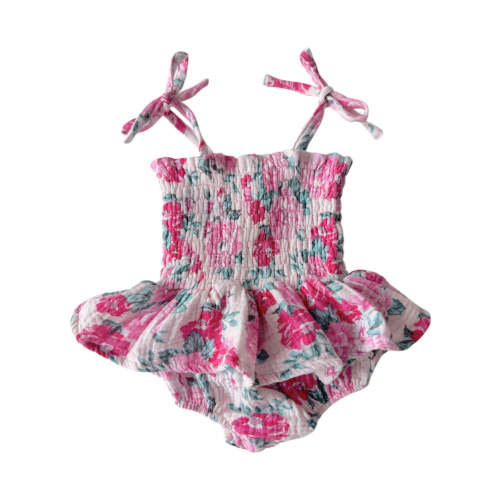 Muslin Smocked Bubble w/ Skirt, Pink Splendor