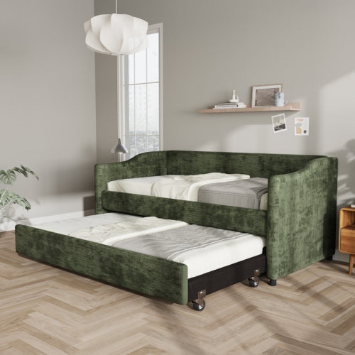 Mercer41 Upholstered Daybed With Trundle | Wayfair