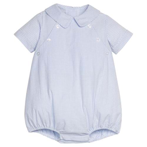 Walker Bubble - Light Blue Seersucker Gingham - 6 mo