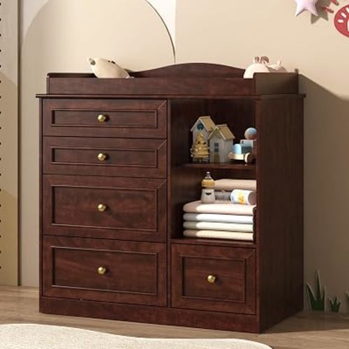 St.Mandyu 35 inch Changing Table Brown
