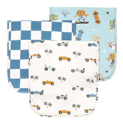 Copper Pearl Baby Boy Speedster Burb Cloth 3-Piece Set