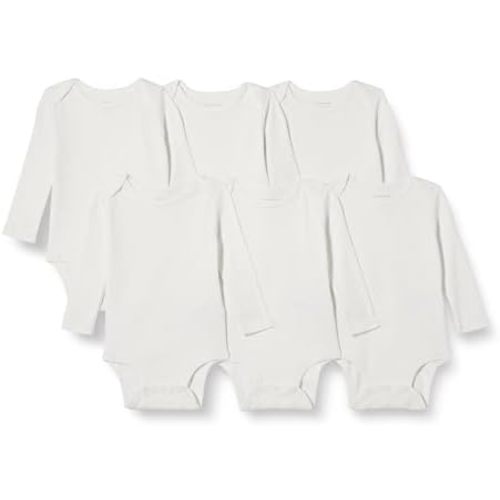 Amazon Essentials Unisex Babies' Long-Sleeve Bodysuits, Pack of 6