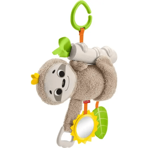 Fisher-Price Baby Toy Slow Much Fun Stroller Sloth, Travel Activity with Motion & Sensory Details for Newborns Ages 0+ Months