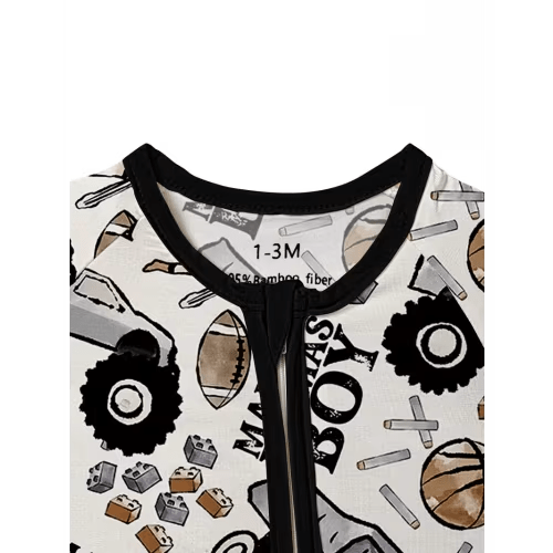set 3 soft bamboo fiber baby onesies featuring a mamas boy - Temu