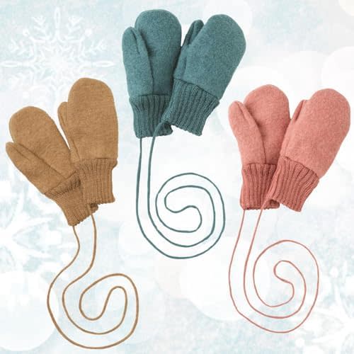 Ecoable Toddler and Kids Mittens, Organic Merino Wool Snow Gloves