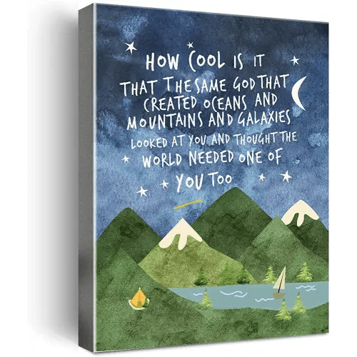 Wailozco Same God Creation Wall Art,Mountain Wall Art for Nursery Toddler Boy Room Wall Decor,Christian Kids Canvas Framed Poster Print,Adoption Gifts First Communion Gifts for Boys