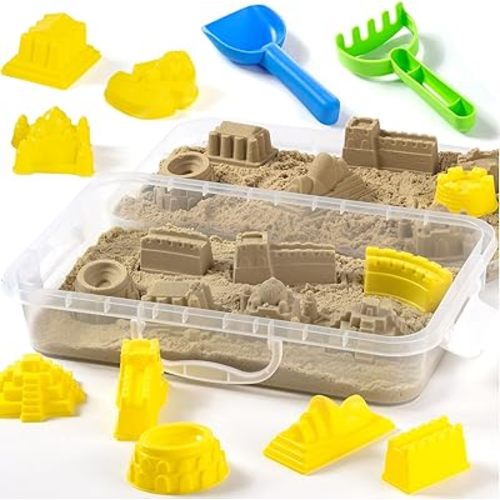 Construction Sensory Bin – World Landmarks Sensory Sand Box - Fun Pretend Play Toys for Toddlers & Kids, Outdoor Boy Toys