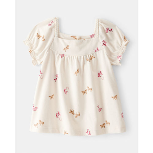Toddler Girl Cowgirl Print Short-Sleeve Top - Cream - OshKosh | Carter's